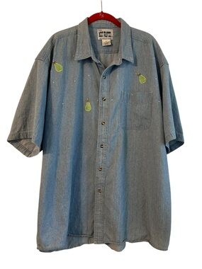 Vintage Most Wanted Made on Earth by Humans blue Denim Shirt Size XXL